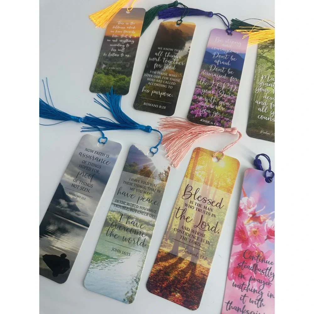12 Pack Bible Verse Bookmarks with Tassels Christian Scripture Religious Gifts
